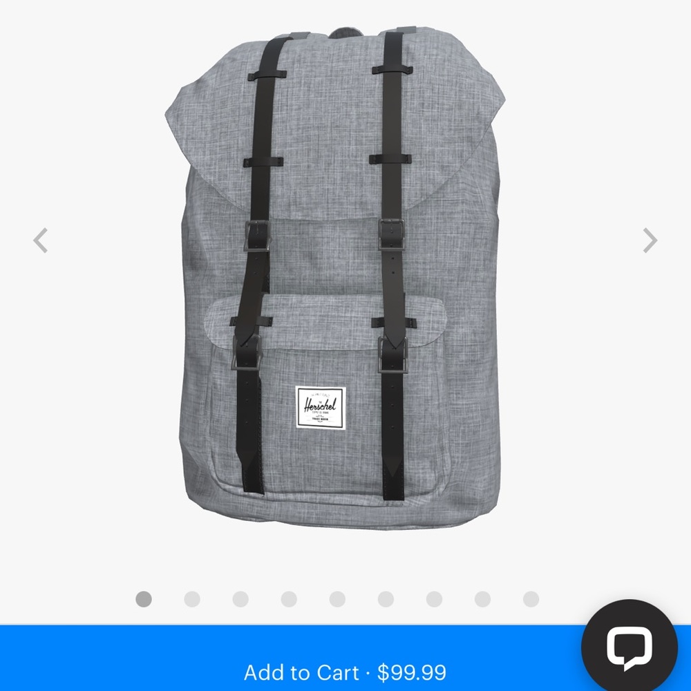 Herschel Little America Backpack Mid-Volume - Raven Crosshatch- EUC